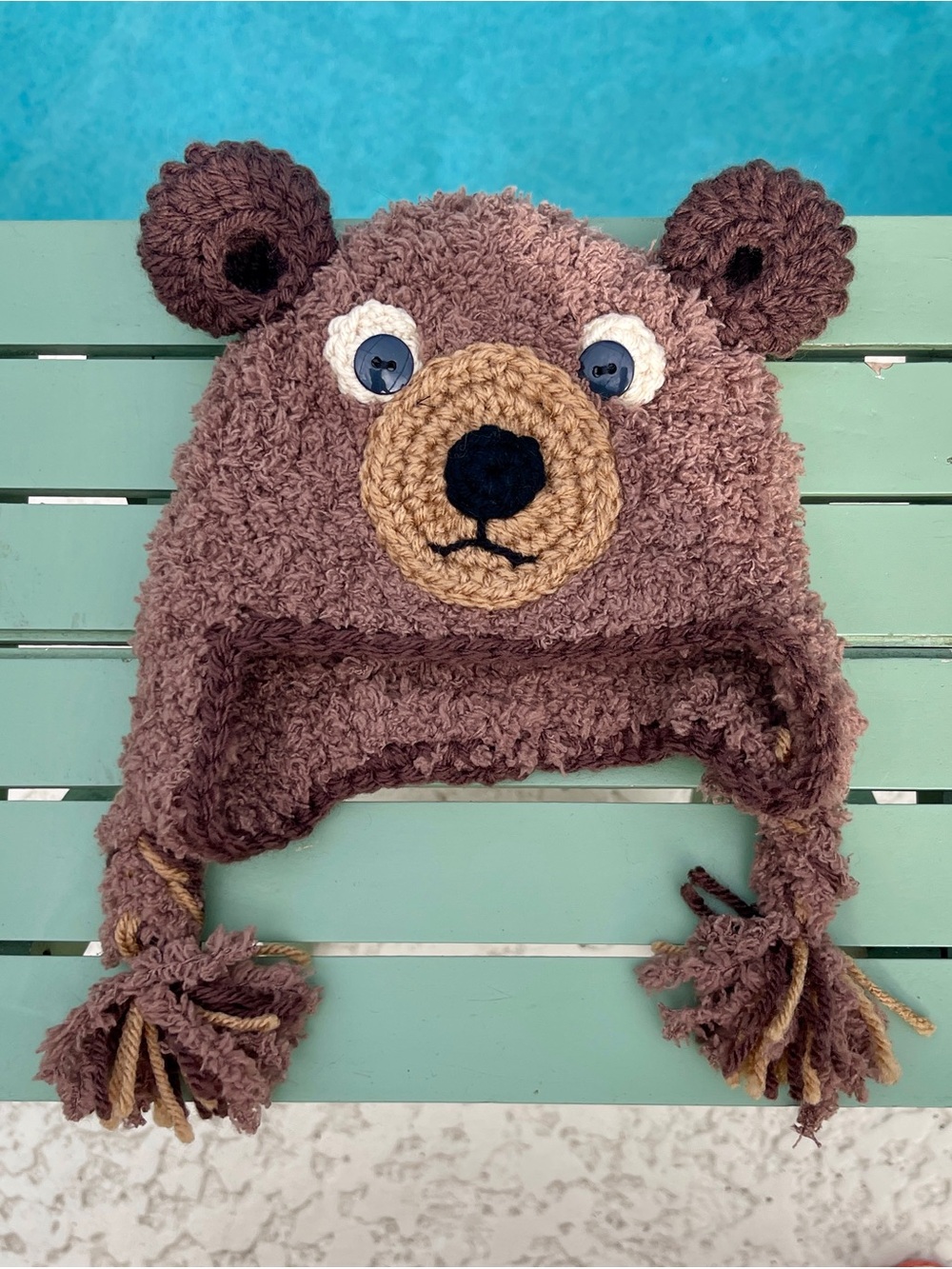 Brown Bear Knit Earflap Hat for Baby newborn hat